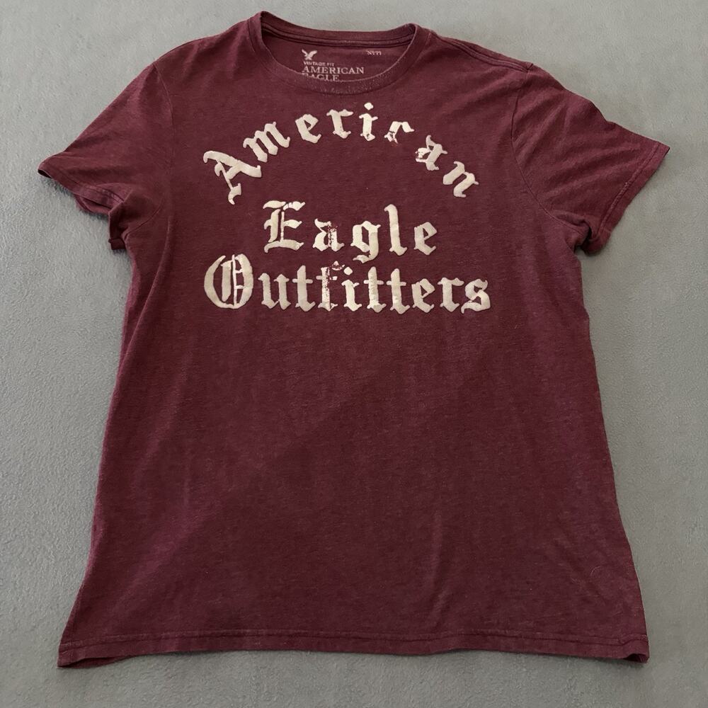 Y2K American Eagle Outfitters Athletic Script Red SI Shirt Men's Large